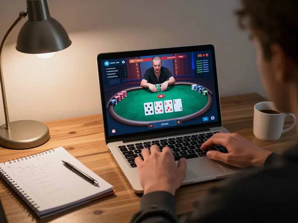 Engaging online poker gameplay setting with J188, featuring a player analyzing strategies.