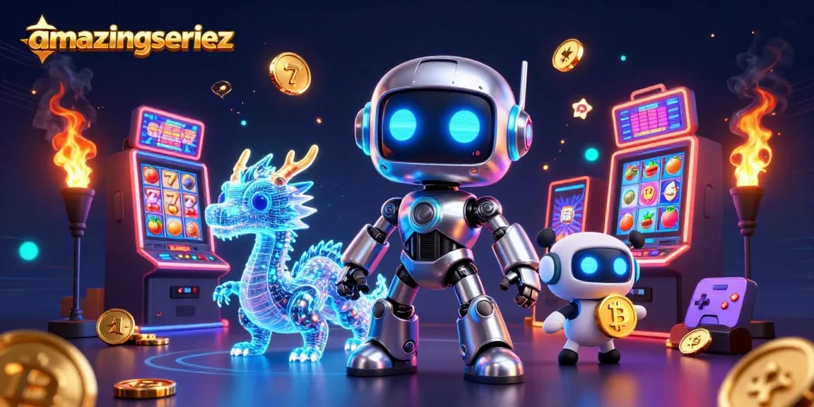 Play exciting slot games at amazingseriez with vibrant characters and dynamic casino elements.