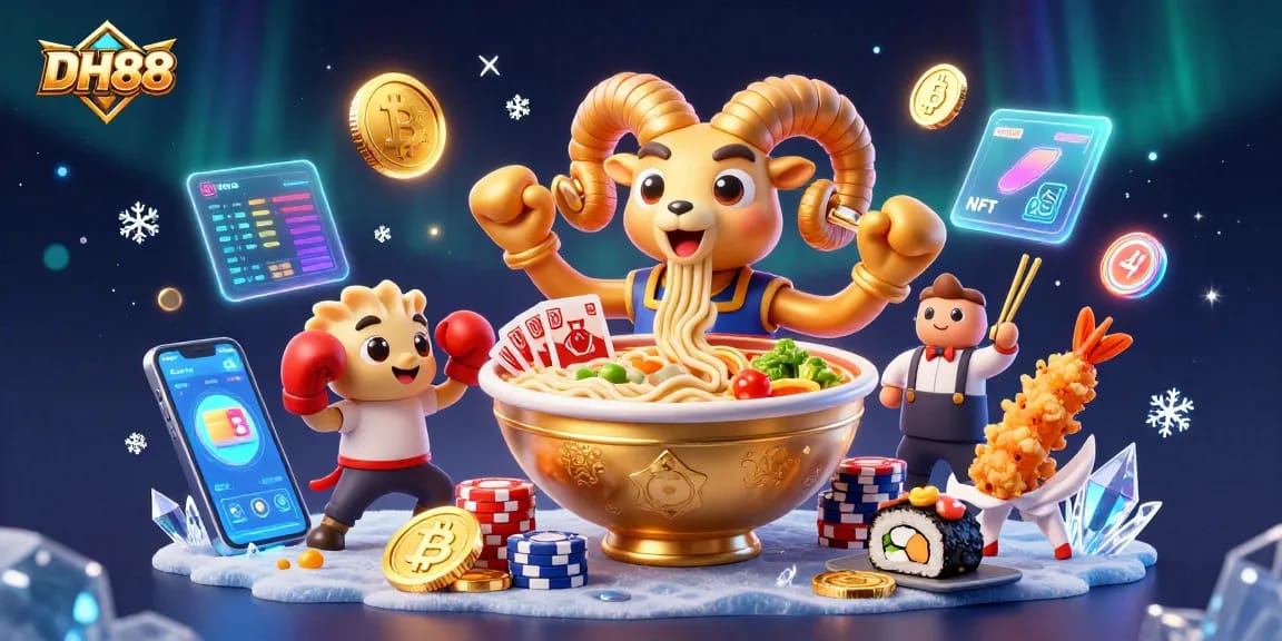 Engage with DH88's vibrant gaming scene featuring animated characters and dynamic casino elements.