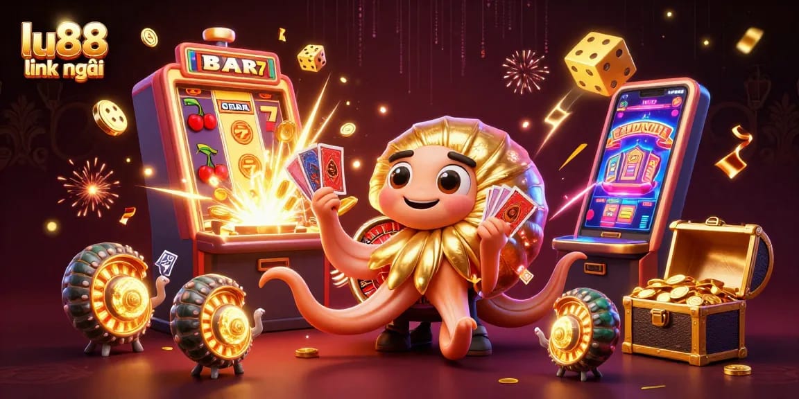 Win big with lu88 link mới showcasing a giant nautilus roulette wheel and explosive jackpots.