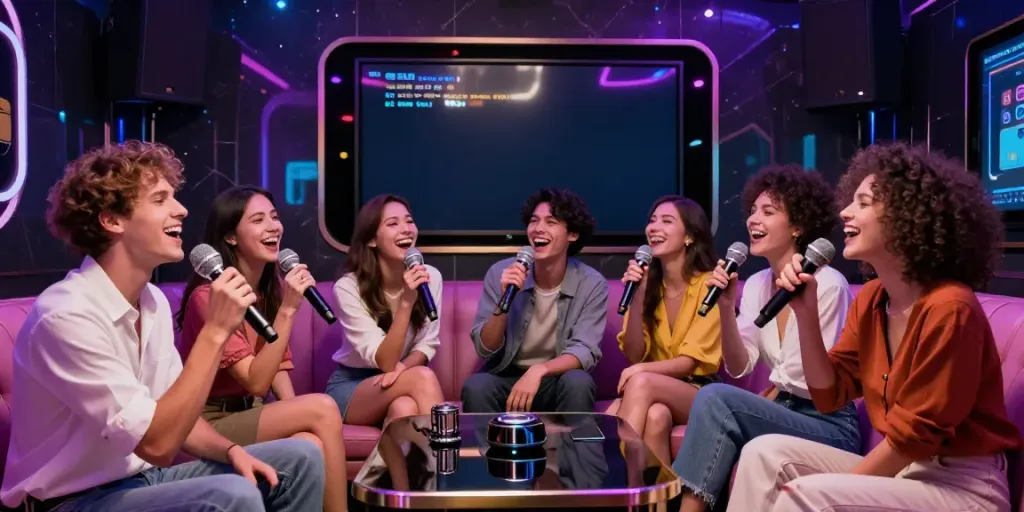 달토에서 친구들과 즐거운 노래 시간을 보내는 모습