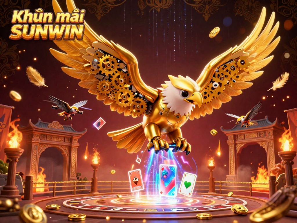 Experience the excitement of Khuyến mãi SUNWIN in this vibrant 3D casino illustration featuring dynamic gaming elements.