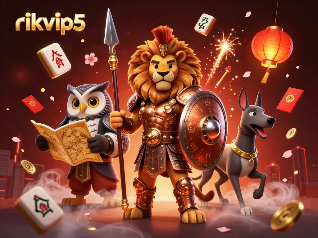 Experience the vibrant world of gambling with rikvip5, featuring epic characters and lively casino elements.