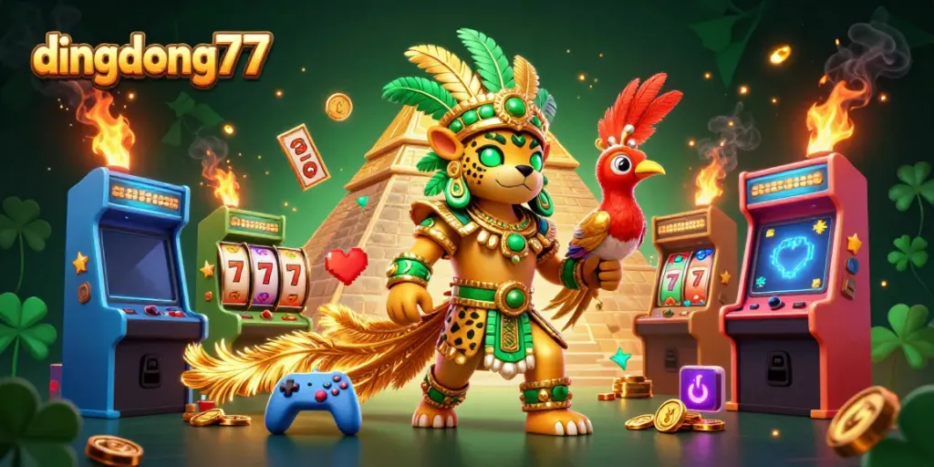Experience the thrilling world of dingdong77 with vibrant slot reels and enchanting characters.