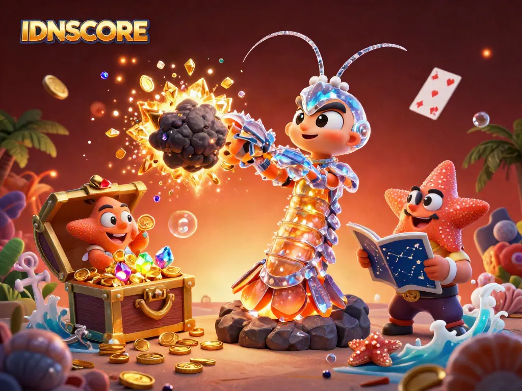 Experience thrilling wins with IDNSCORE as a galactic samurai battles for treasures in an explosive casino scene.