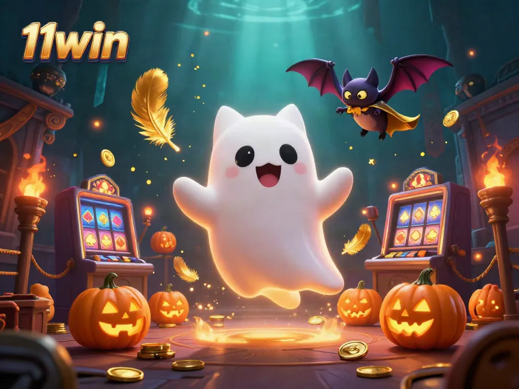 Experience thrilling gaming at 11win's haunted casino mansion with ghostly characters.