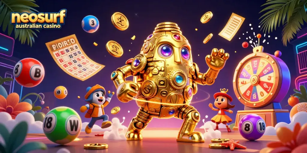 Join the action at neosurf australian casino with 3D golem and dynamic lottery elements.