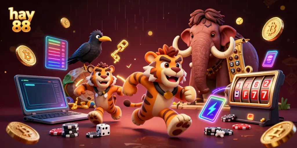Experience the thrilling ambiance at hay 88 with engaging 3D casino elements and characters.
