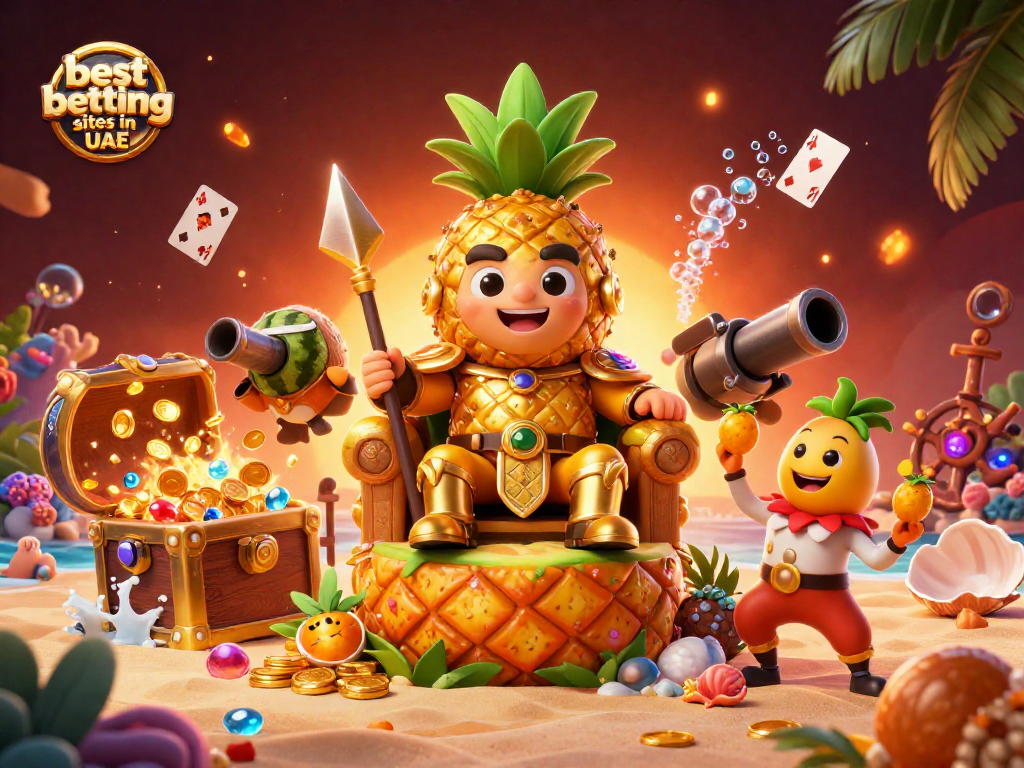 Experience the excitement at the best betting sites in UAE with a vibrant casino-themed 3D illustration.