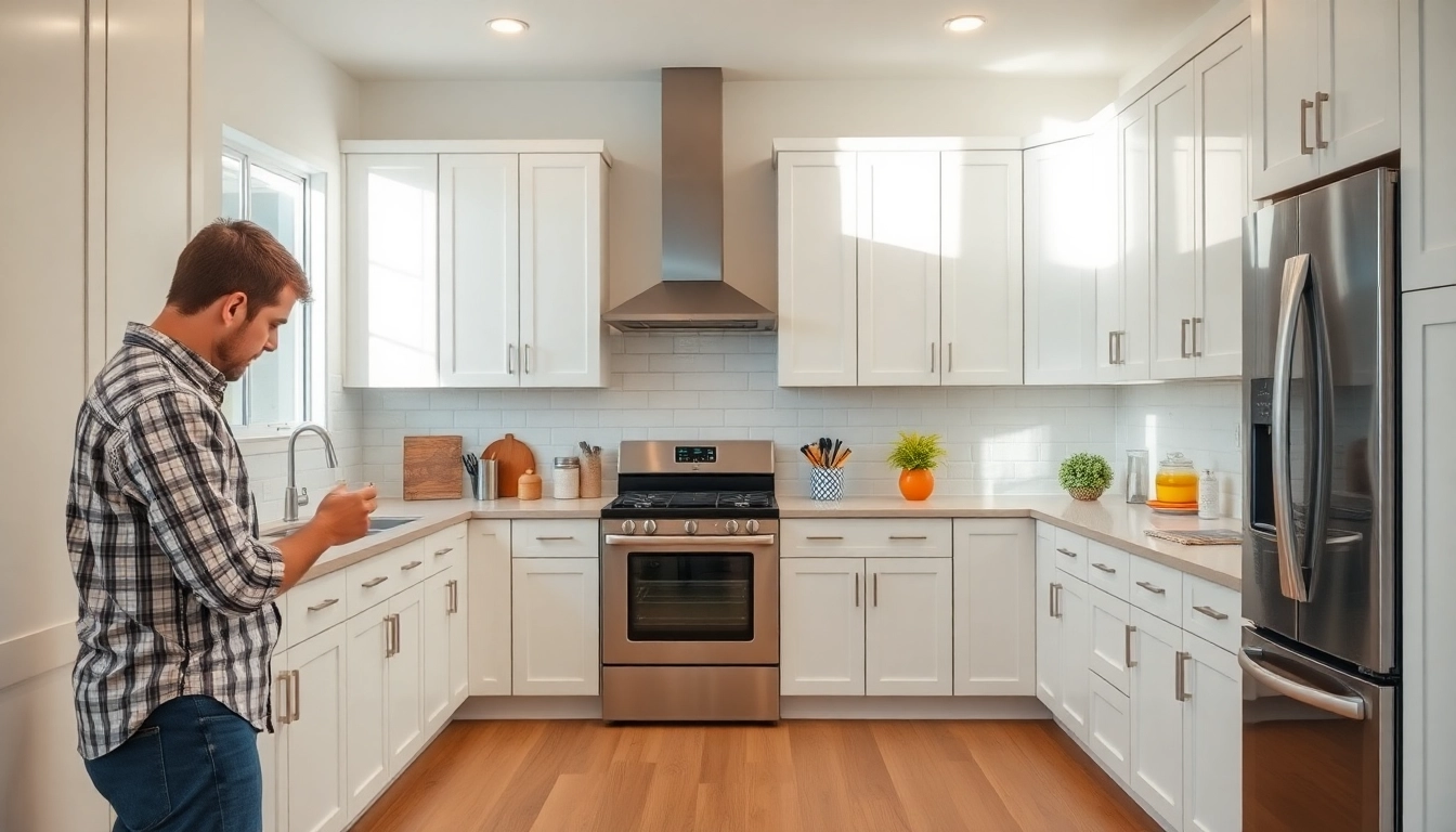 Cabinet Refacing Clearwater FL services showcased in a modern kitchen with bright natural lighting.