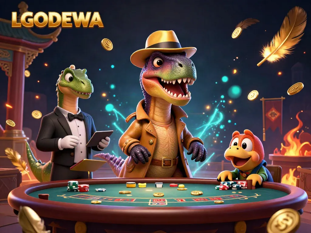 Experience casino action with LGODEWA featuring a velociraptor card counter, stegosaurus pit boss, and compy pickpocket.