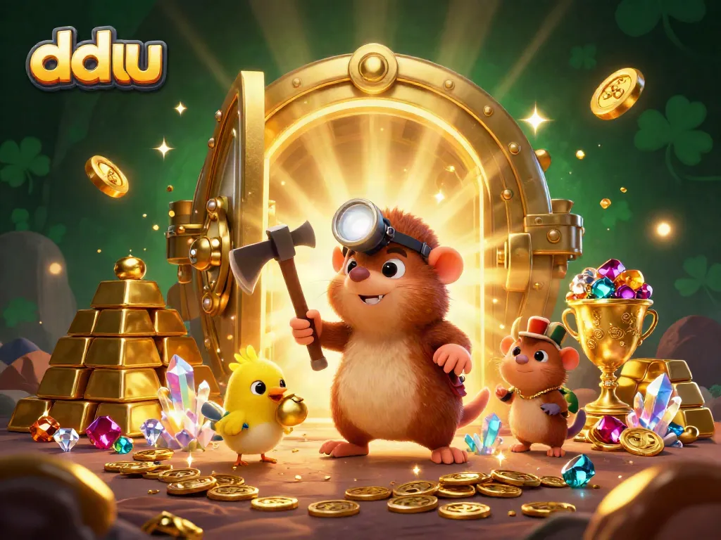 Experience exciting wins with dduu as a mole and canary mine riches in a vibrant casino scene.