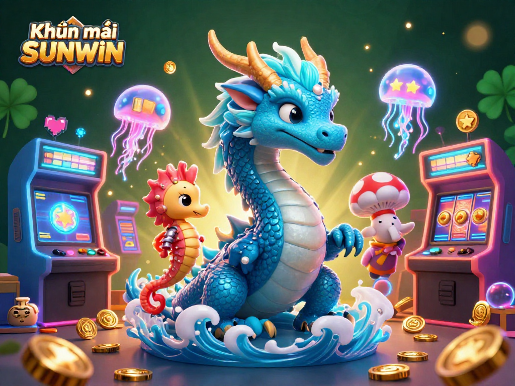 Engage with Khuyến mãi SUNWIN illustrations showcasing exciting gaming elements.