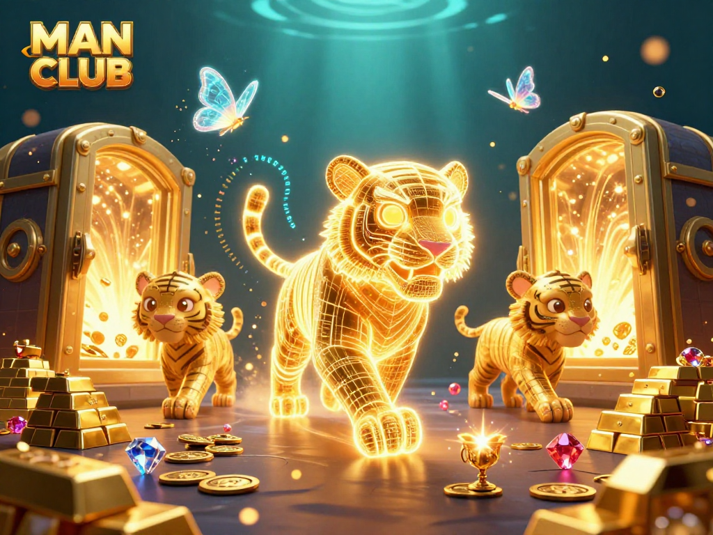 Experience thrilling gameplay at MAN CLUB with vibrant casino elements in a fantasy landscape.