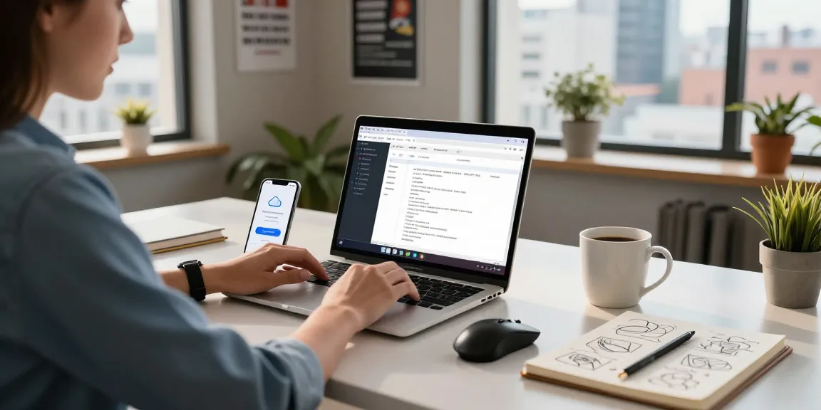 Download WPS Office on a laptop in a vibrant modern office workspace with natural light and motivational decor.