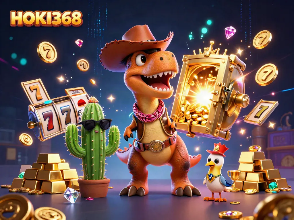 Experience thrilling gameplay with HOKI368 featuring vivid characters in an exciting slot scene.