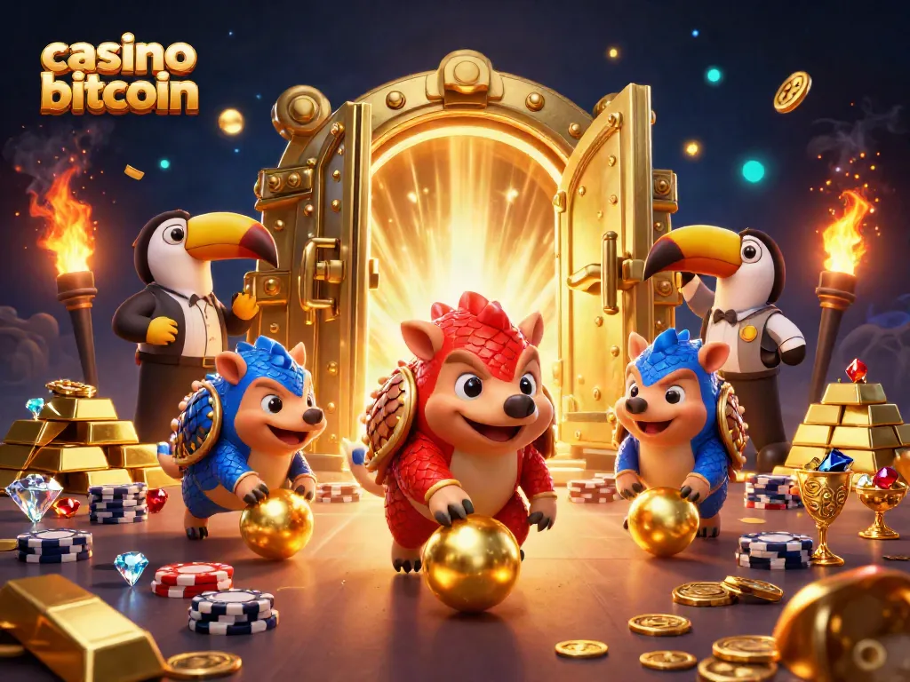 Fai girare le ruote e vinci nel casino bitcoin con slot e gettoni dorati.