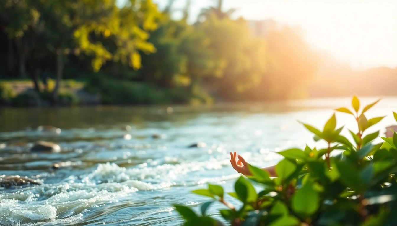 Person meditating in nature to symbolize soothing stress and anxiety.