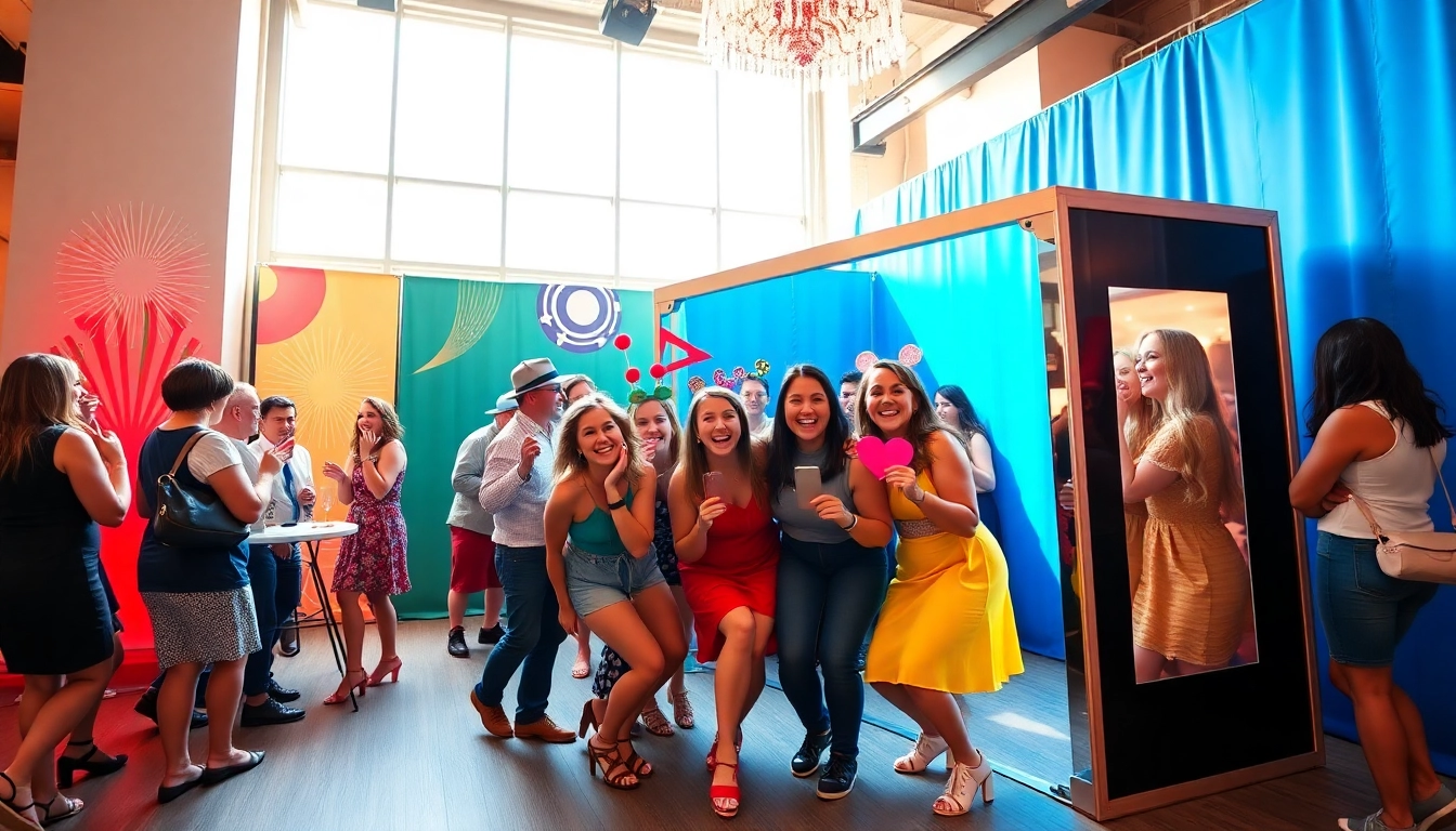 Capture smiles at a vibrant photo booth rental chicago event with stylish props and joyous friends.