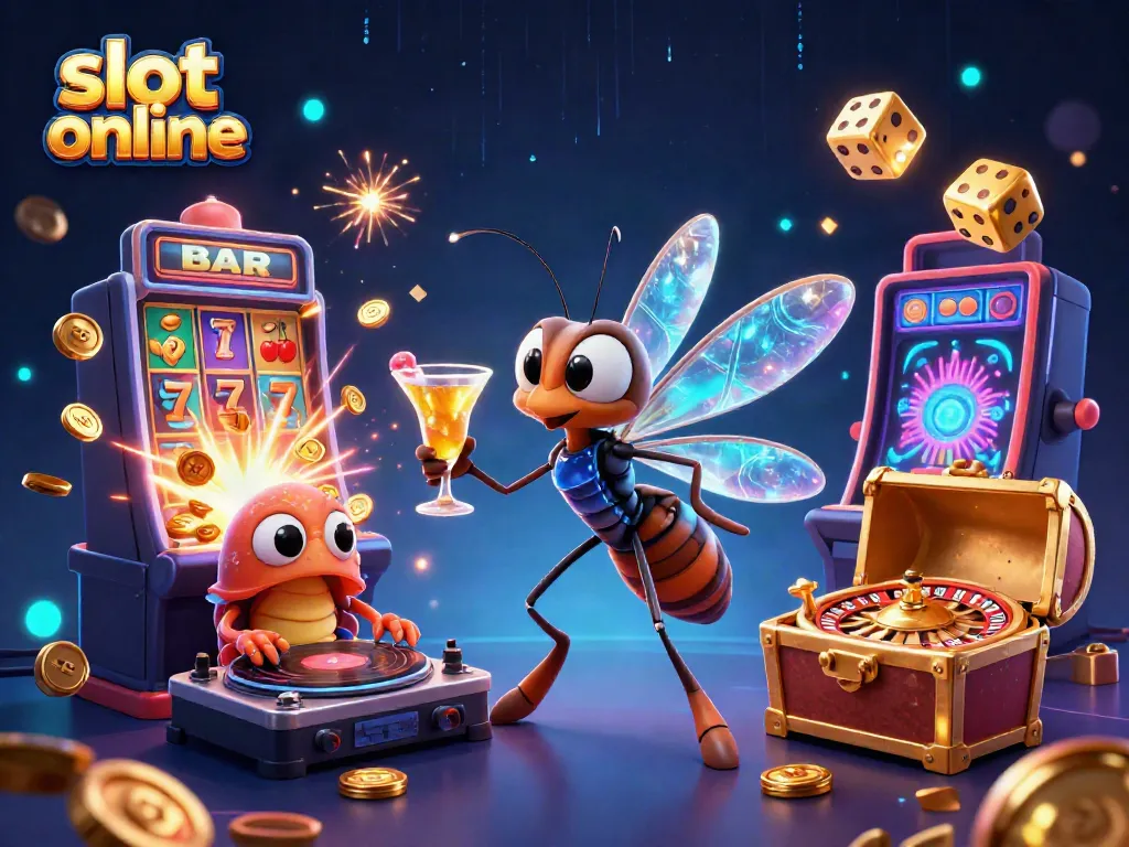 Experience exciting slot online action with winning characters and vibrant casino elements bursting with energy.