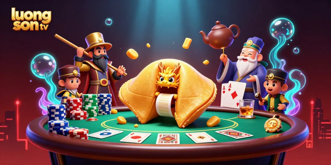 Engage with premier gambling action at luong son tv showcasing golden fortune symbols among poker elements.
