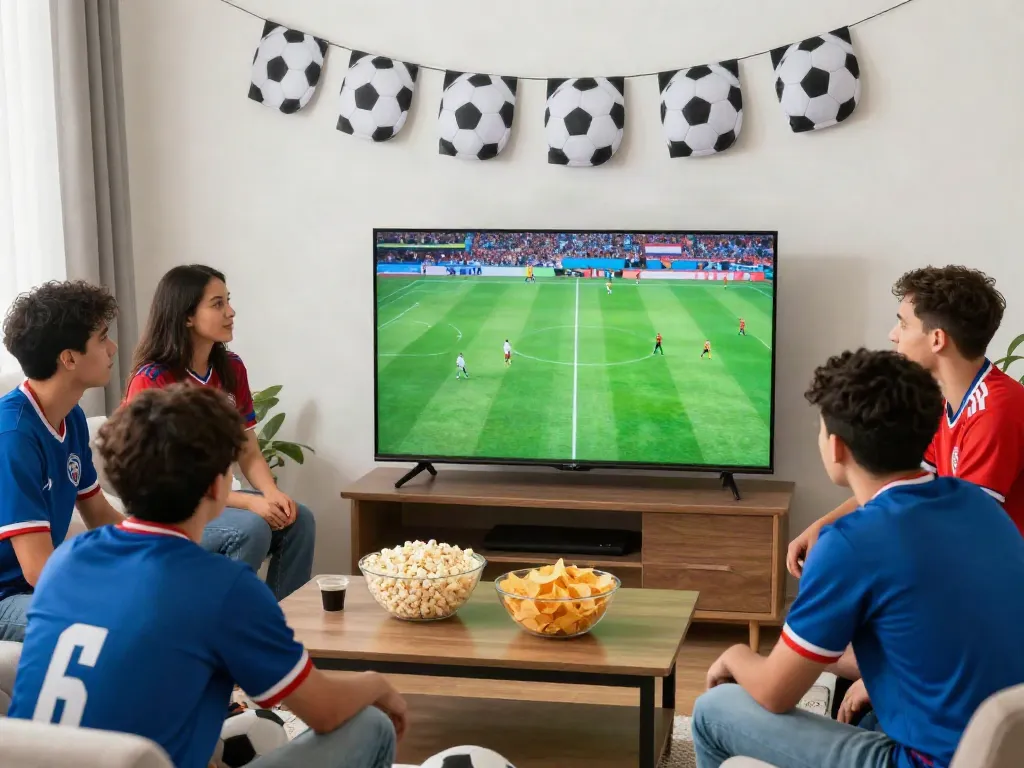 Exciting soccer viewing party at home with friends enjoying live match from https://gavangtv.life/.