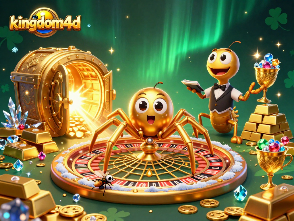 kingdom4d, taruhan seru dengan laba dari roda roulette yang megah dalam ilustrasi 3D