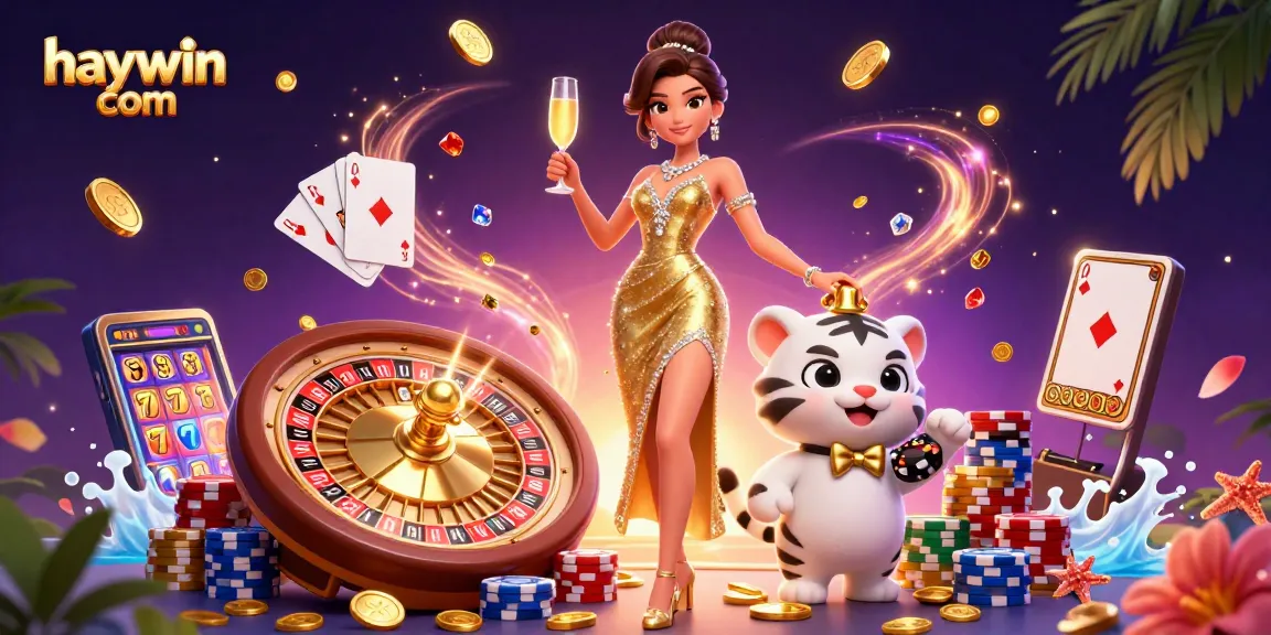 Win big at haywin com with our glamorous casino scene featuring a lucky tiger and rich prizes.