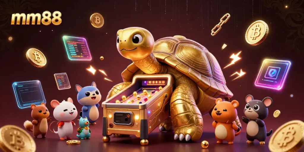 Win big at mm88 with exciting games featuring a golden tortoise pinball machine.