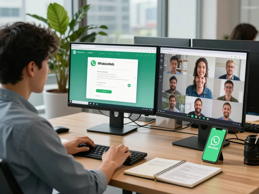 专业用户在现代办公环境中利用WhatsApp网页版进行无缝沟通。