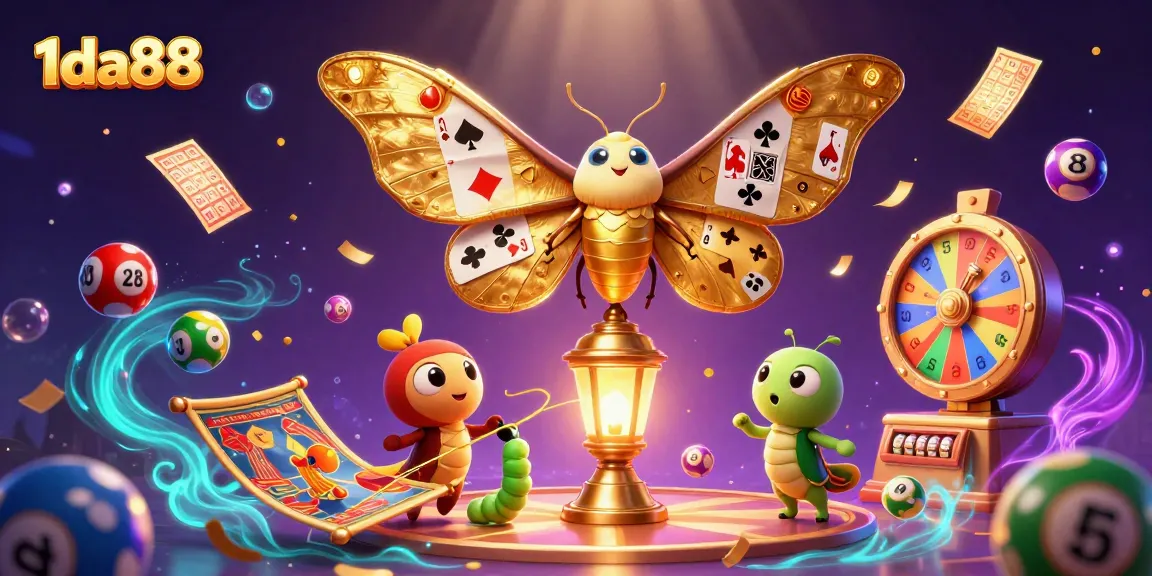 Experience thrilling casino adventures with 1da88, featuring a colorful vibrant lottery scene.